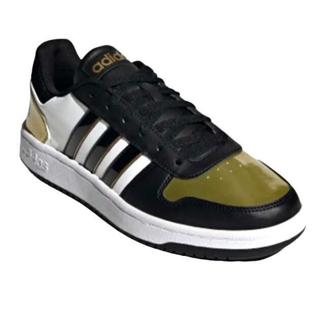 Adidas Men`s Neo Hoops 2.0 Low Top Classic Vintage Sneakers - Black/Gold