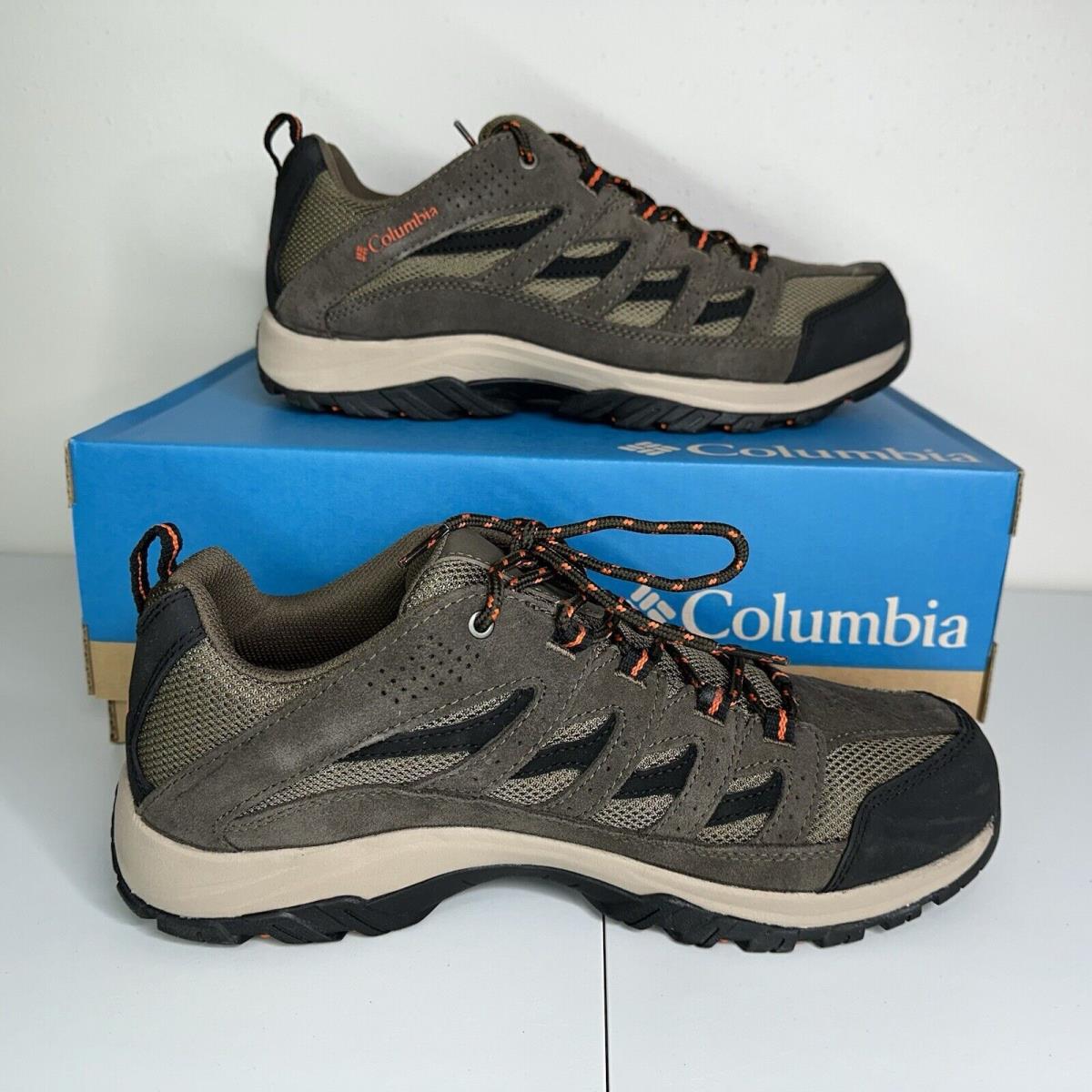 Columbia Mens Crestwood Hiking Shoes 11.5 Boots Camo Brown Orange