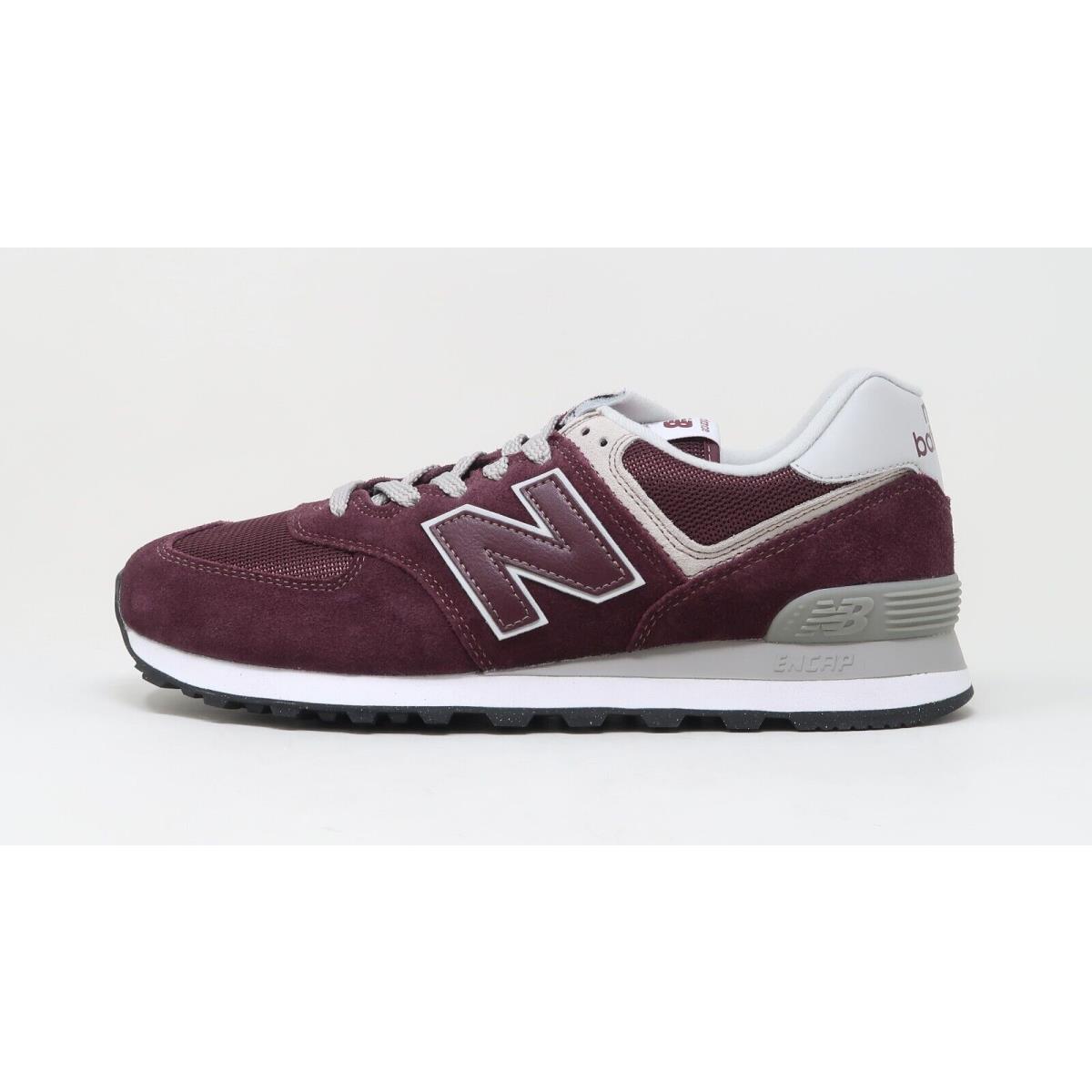 New Balance Men`s 574 Core Classic Shoes Sneakers ML574EVM - Maroon/white