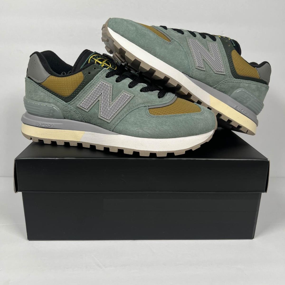 Men`s Size 7 - Stone Island x New Balance 574 Legacy Light Green Yellow U574LGTN