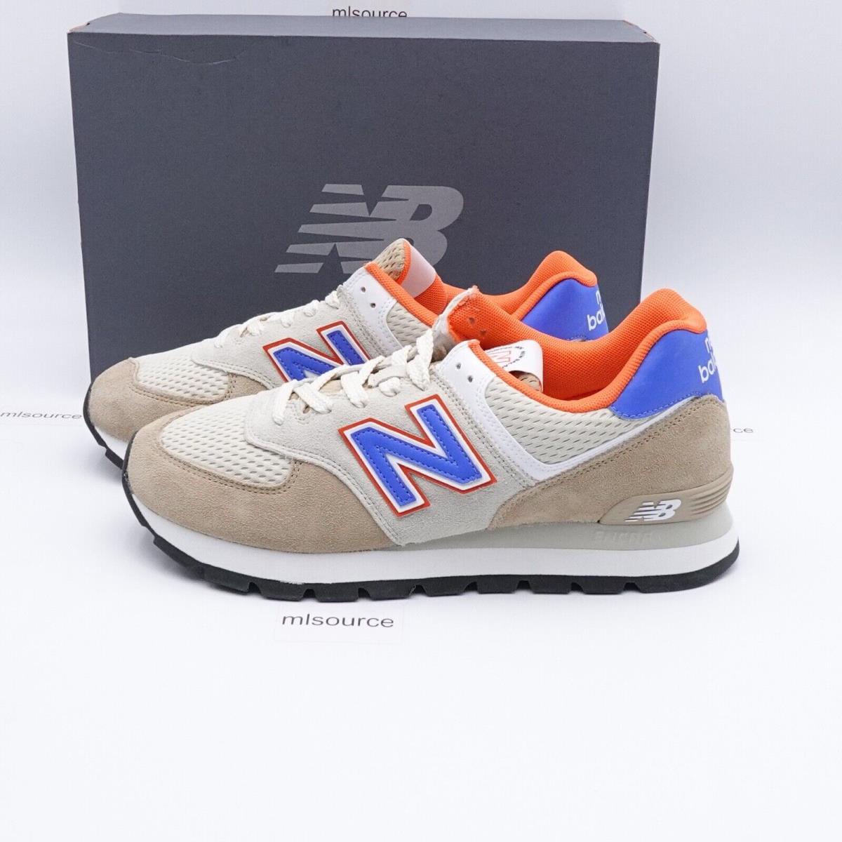 Size 10 Men`s New Balance 574 Rugged Sneakers ML574DW2 Sand/beige/brown/blue - Beige, Manufacturer: Sand/Beige/Brown/Blue