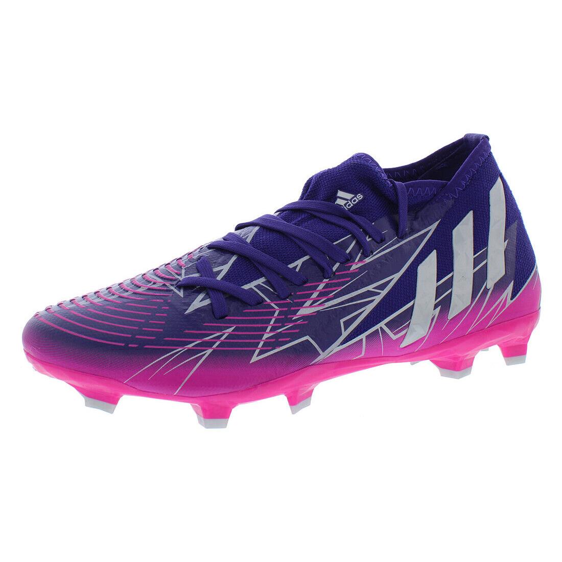 Adidas Predator Edge.3 Firm Ground Mens Shoes Size 12 Color: College - College Purple/Silver Metallic/Team Shock Pink, Main: Purple