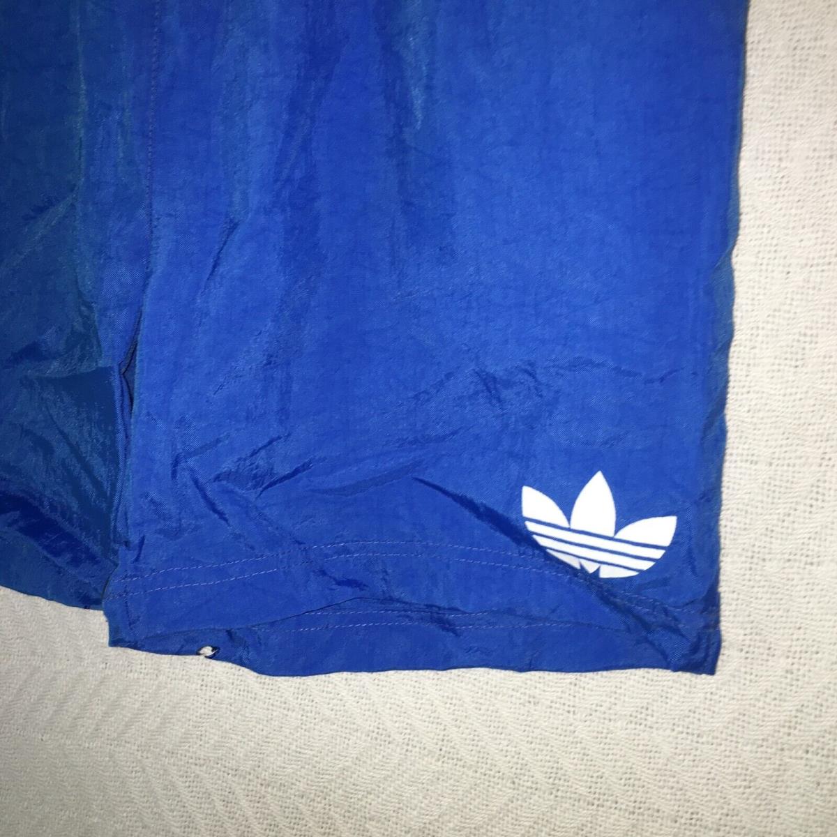 Old Stock Vintage Youth Size XL Adidas Royal Blue W/white Trim Nylon Shorts