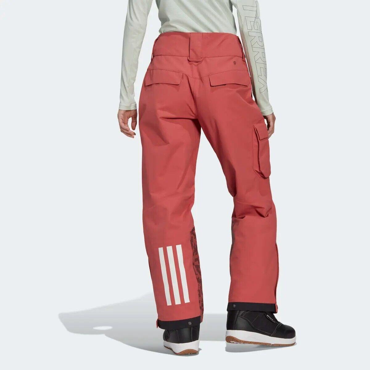 Adidas Women`s XS Terrex 3-Layer Post-consumer Nylon Snow Pants Red