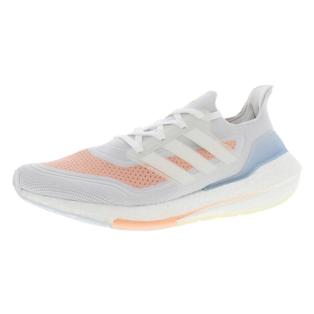 Adidas Ultraboost 21 Womens Shoes Size 7.5 Color: White/peach - White/Peach, Main: White