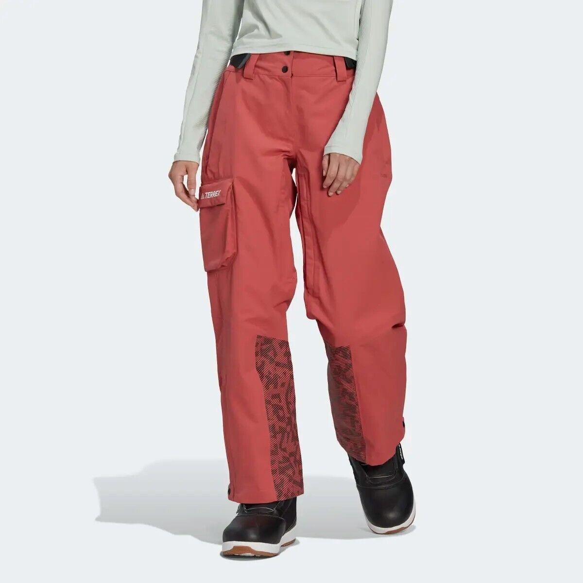 Adidas Women`s S Terrex 3-Layer Post-consumer Nylon Snow Pants Red