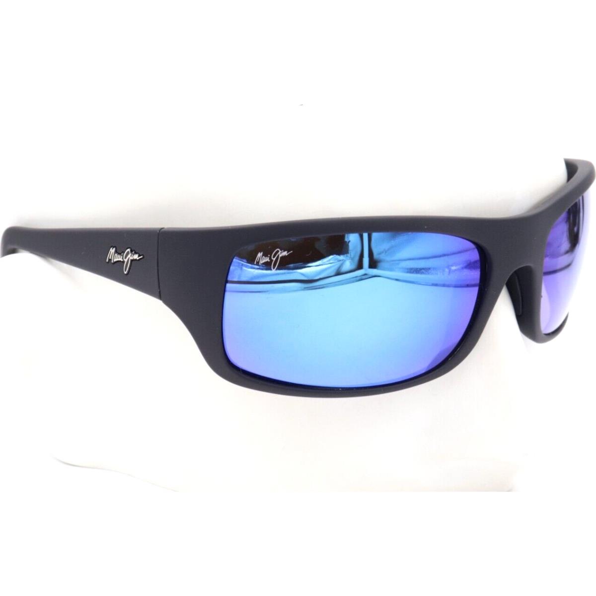 Maui Jim Peahi Matte Black Blue Polarized Sunglasses 202-2M 279