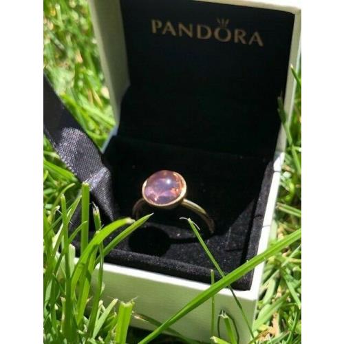 Pandora Blush Pink Droplet Ring 150185NBP 14k Gold Retail