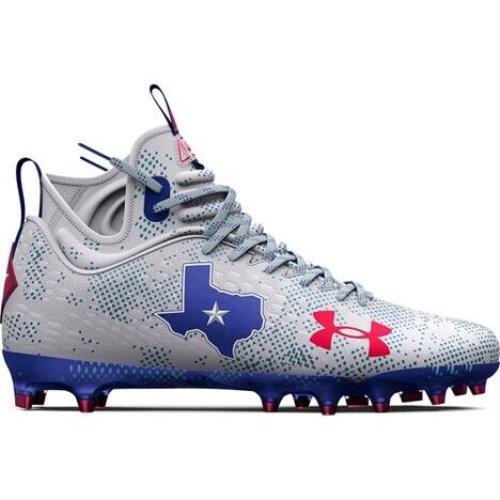 Under Armour Mens UA Spotlight Lux 2 MC 2.0 TX Football Cleats White Blue Size 9