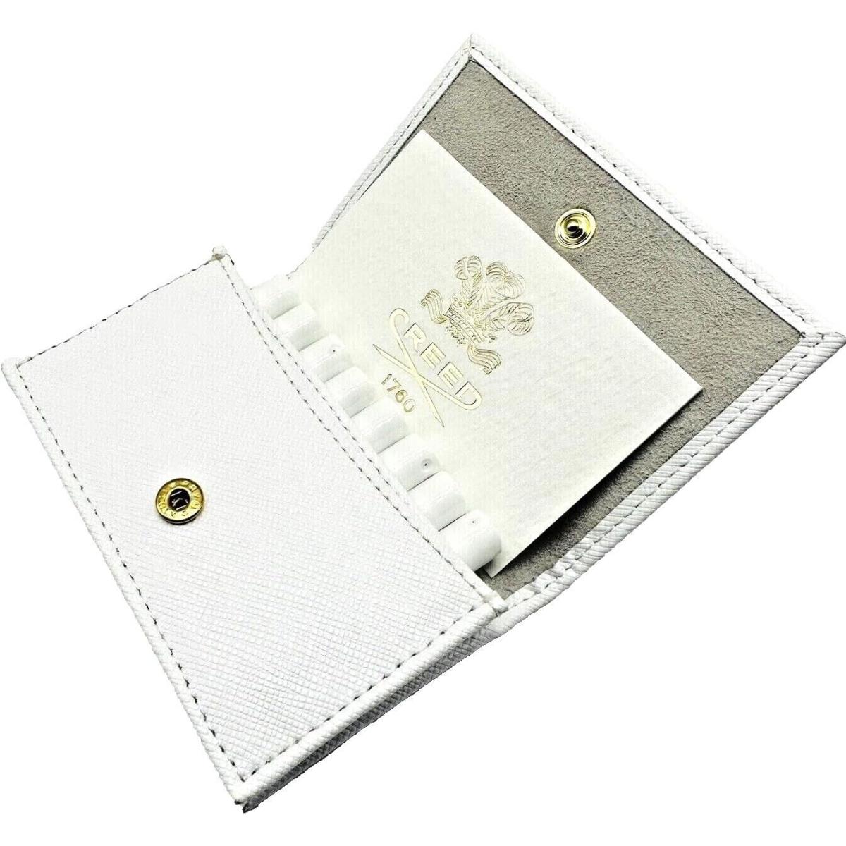 Creed Women s Luxury Fragrance White Leather Wallet 8 pc Vial Discovery Set