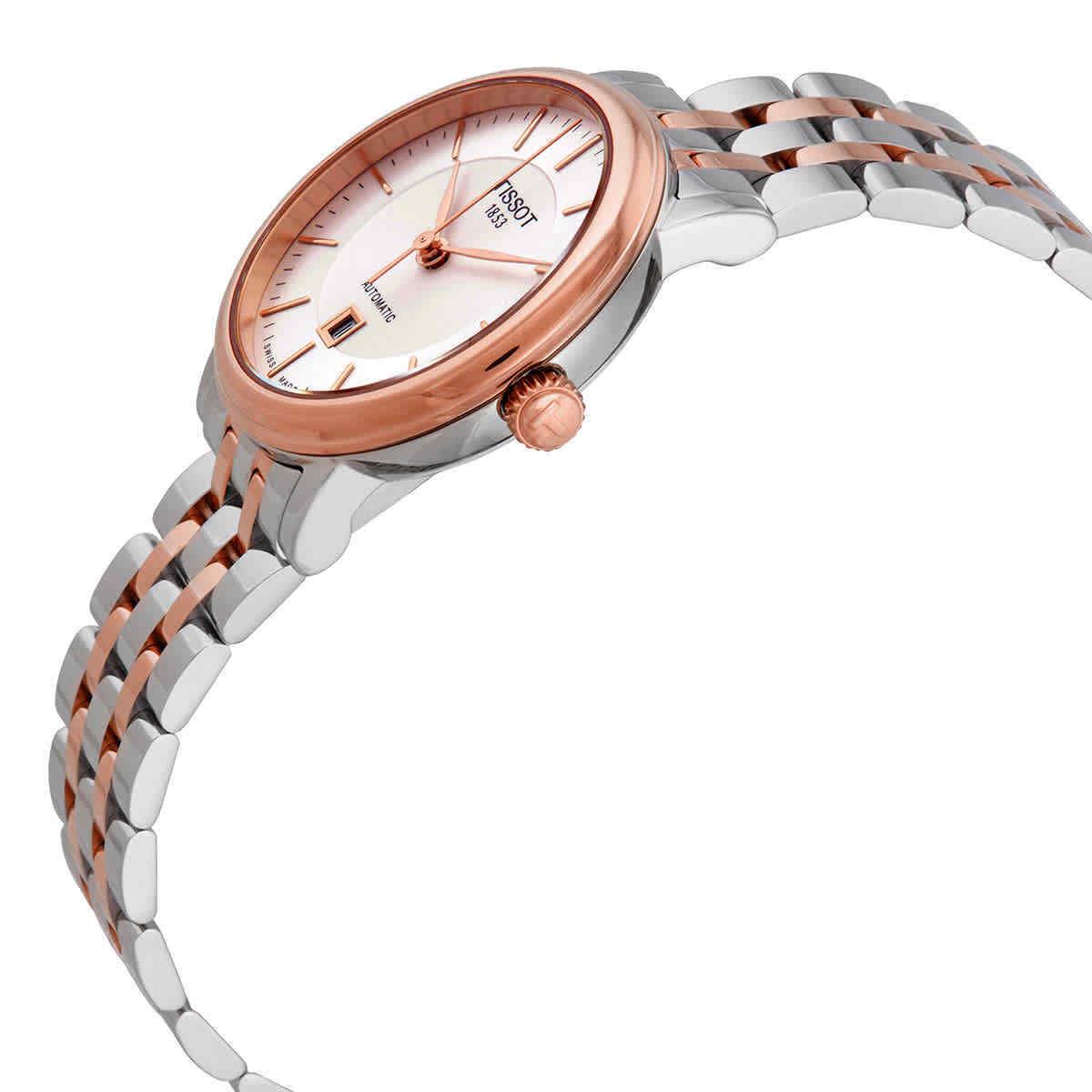 Tissot T-classic Carson Silver Dial Ladies Watch T122.207.22.031.01 - Dial: Silver, Band: Silver, Pink, Bezel: Pink