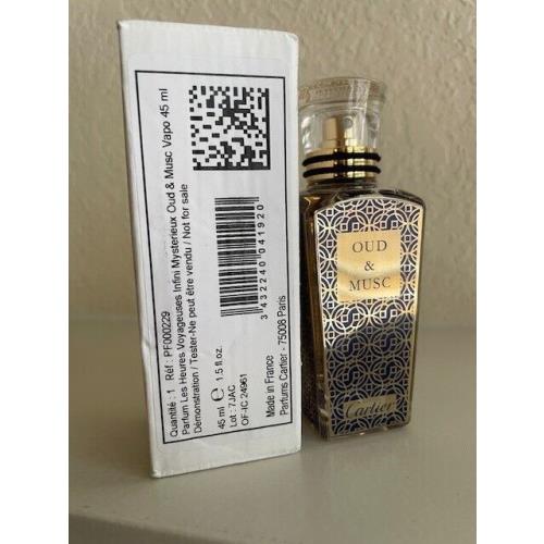 Cartier Oud and Musc Unisex Parfum Spray 45 ml 7.5 Oz. TS