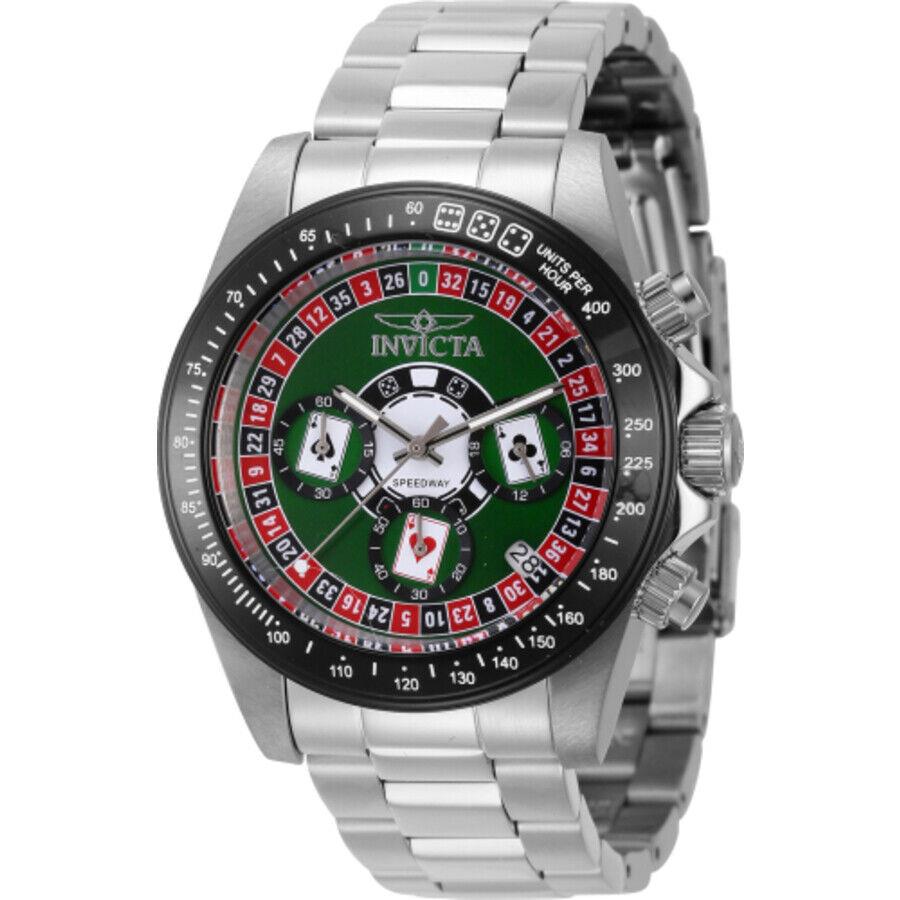 Tissot Invicta Speedway Roulette Casino Chronograph Gmt Quartz Green Dial Men`s Watch