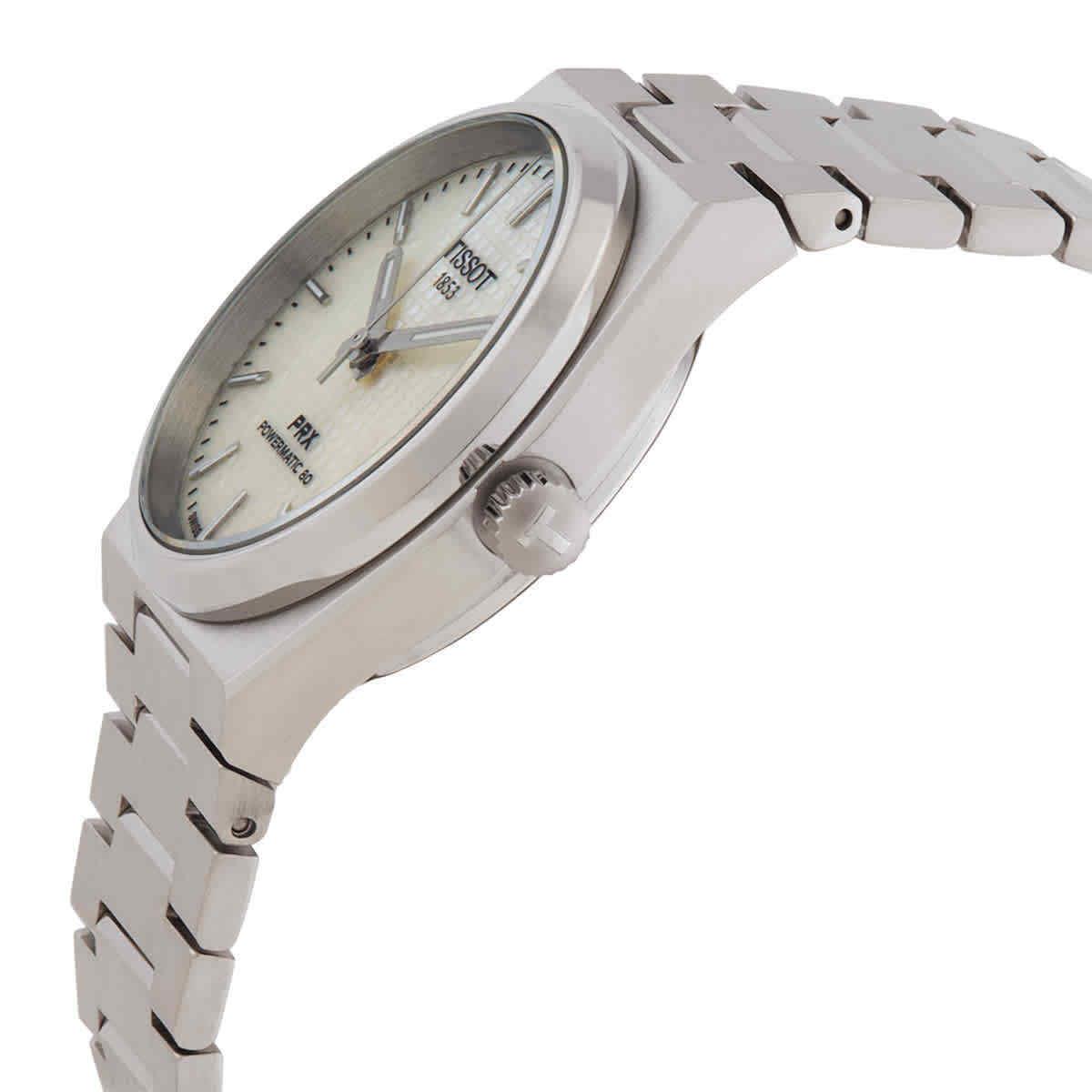 Tissot Prx Powermatic 80 Automatic Ladies Watch T137.207.11.111.00 - Dial: White, Band: Gray, Bezel: Silver