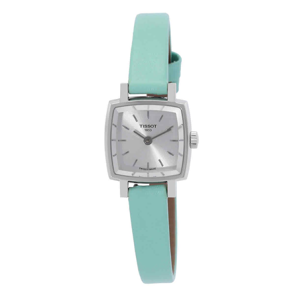 Tissot Lovely Summer Set Quartz Silver Dial Ladies Watch T058.109.16.031.01 - Dial: Silver, Band: Green, Bezel: Silver