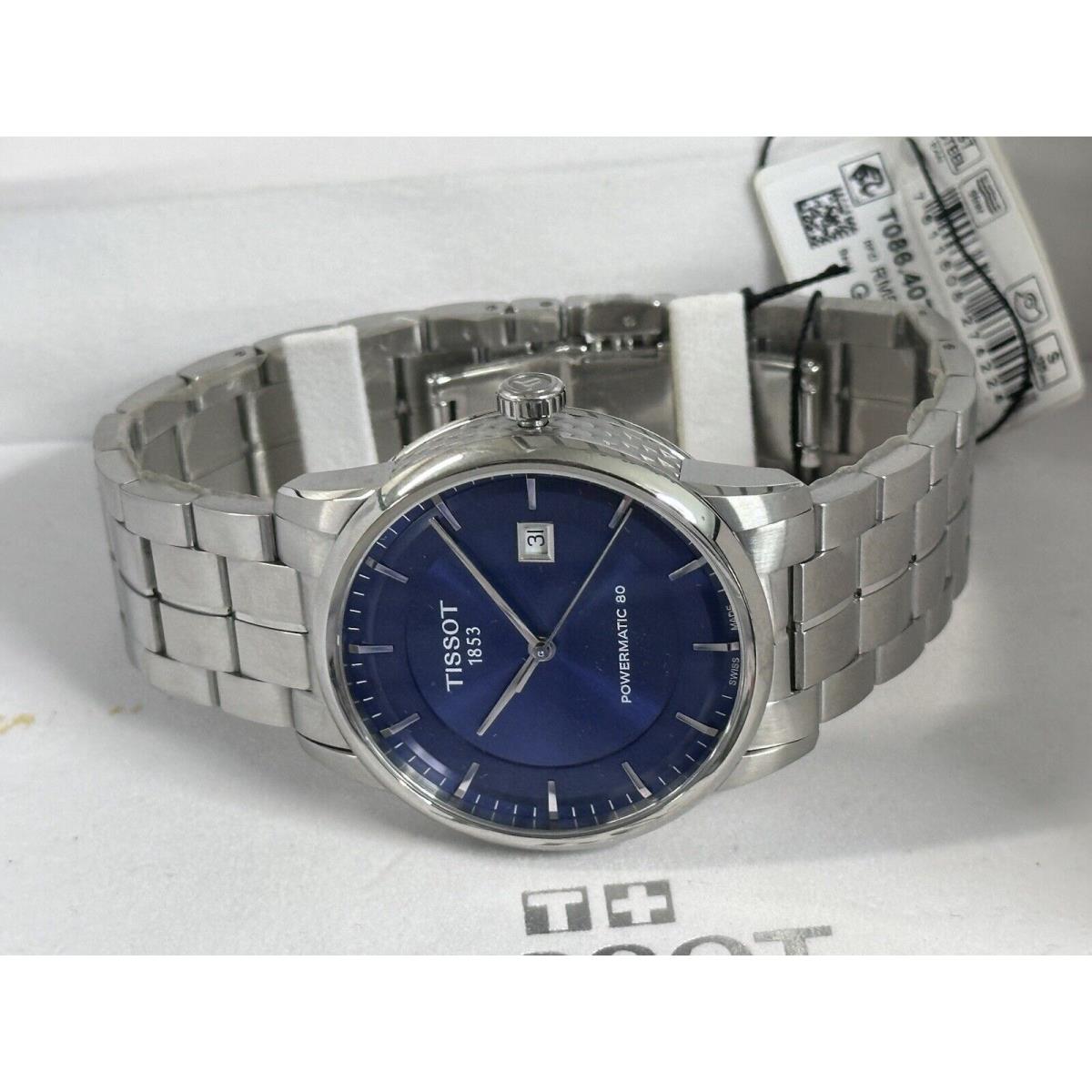 Tissot Luxury Automatic SS Mens Watch T086.407.11.041.00 Date 41mm Blue Dial