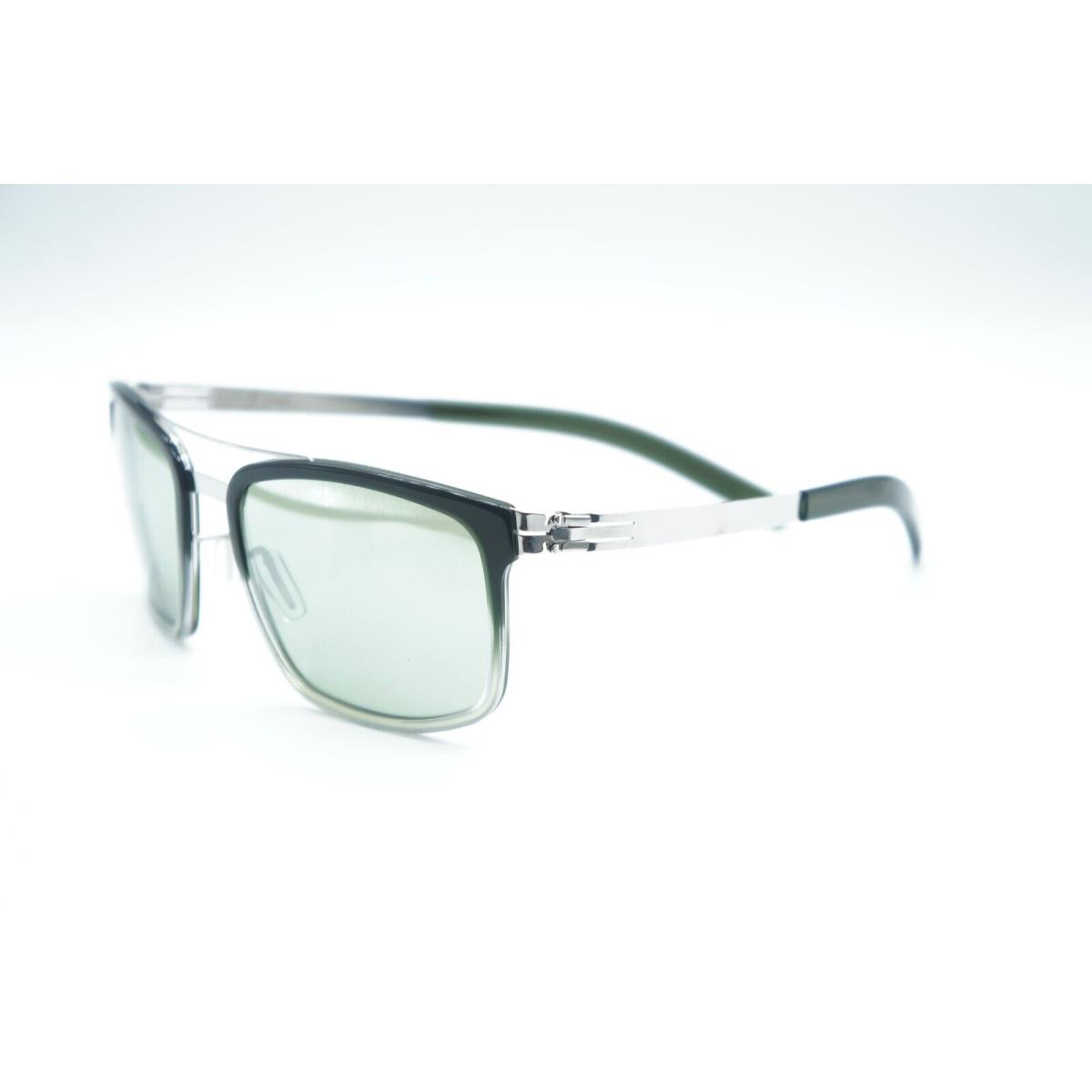 IC Berlin Sunny Chrome Moss Green Sunglasses Frames 54-20