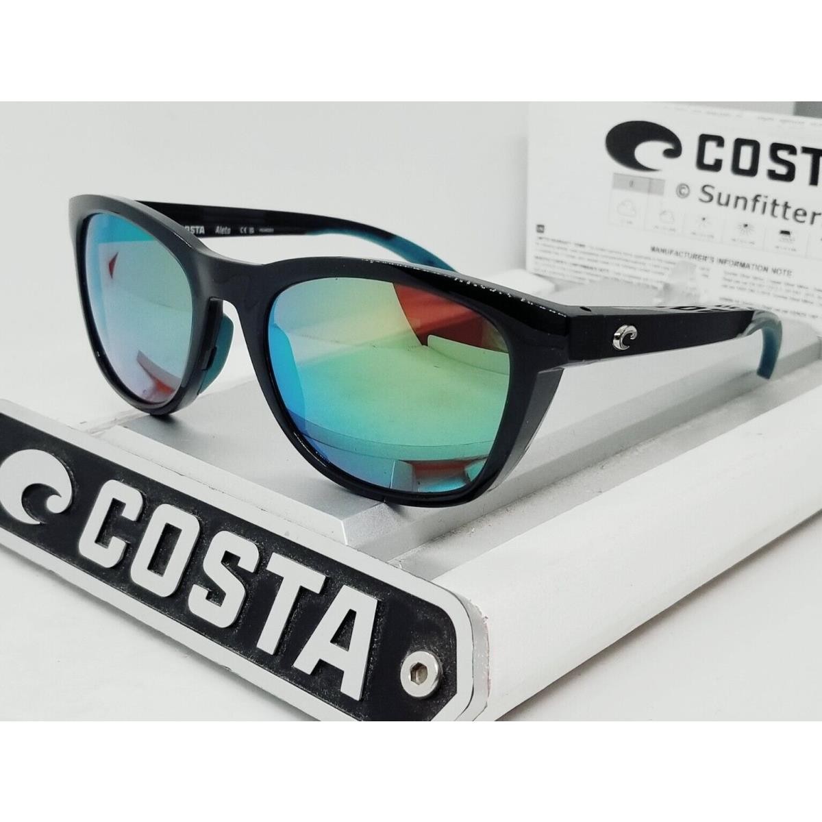 Costa Del Mar Black/green Mirror Aleta Polarized 580P Sunglasses