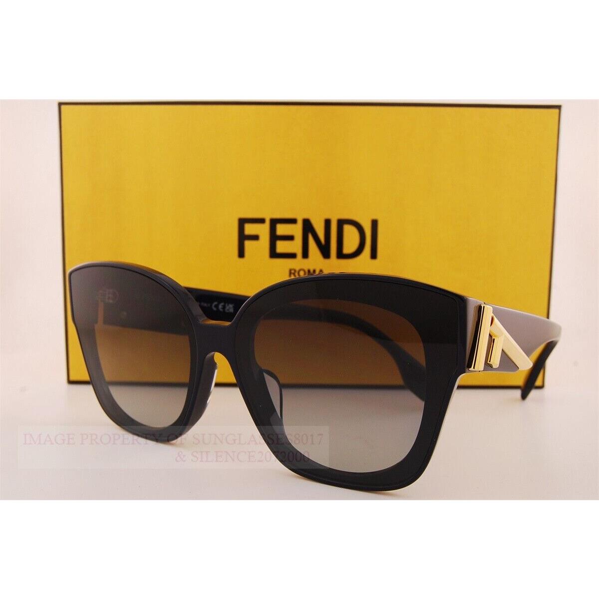 Fendi Sunglasses FE 40098F 90B Black/gradient Gray For Women