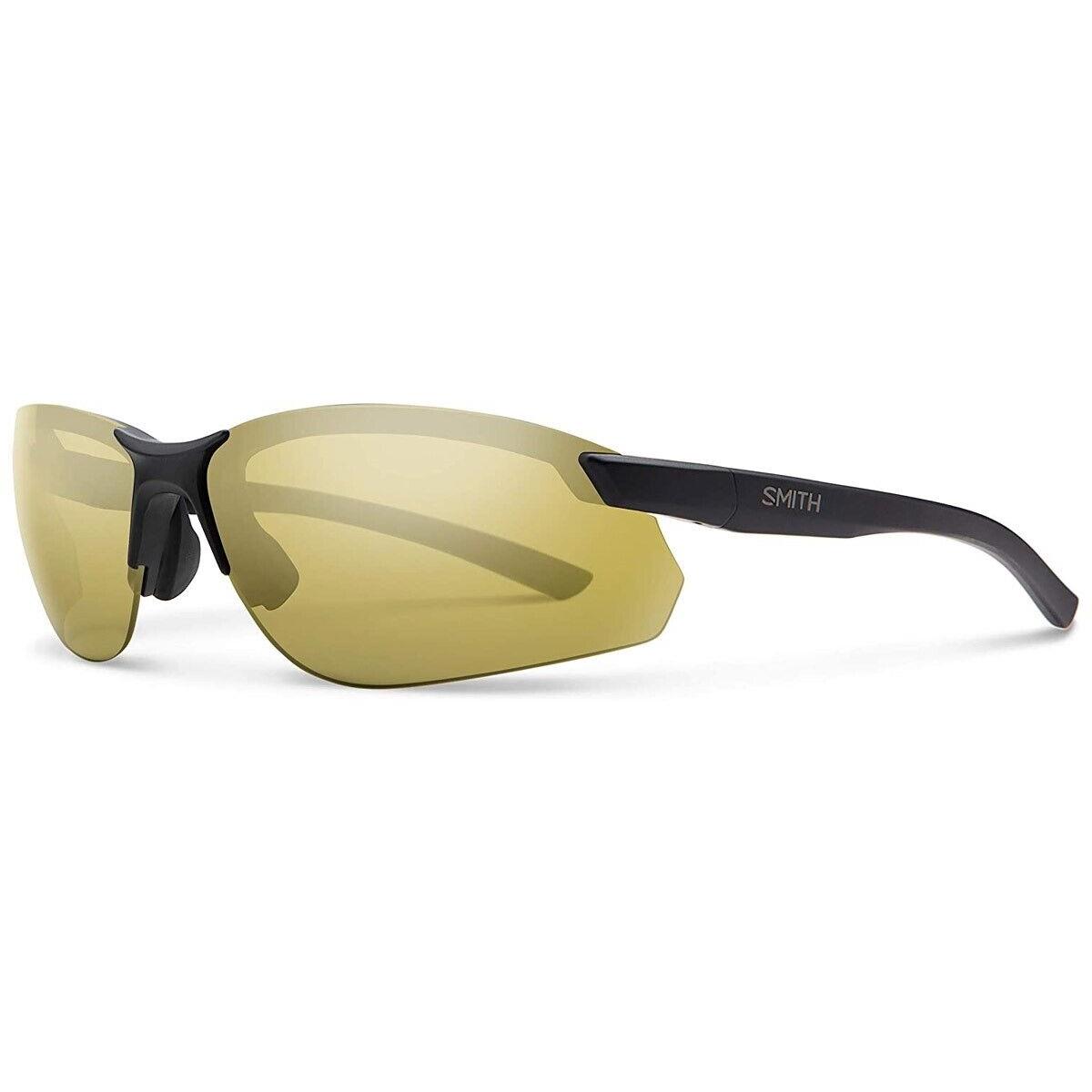 Smith Parallel Max 2 Sunglasses Matte Black Frame Polarized Gold Mirror Lenses