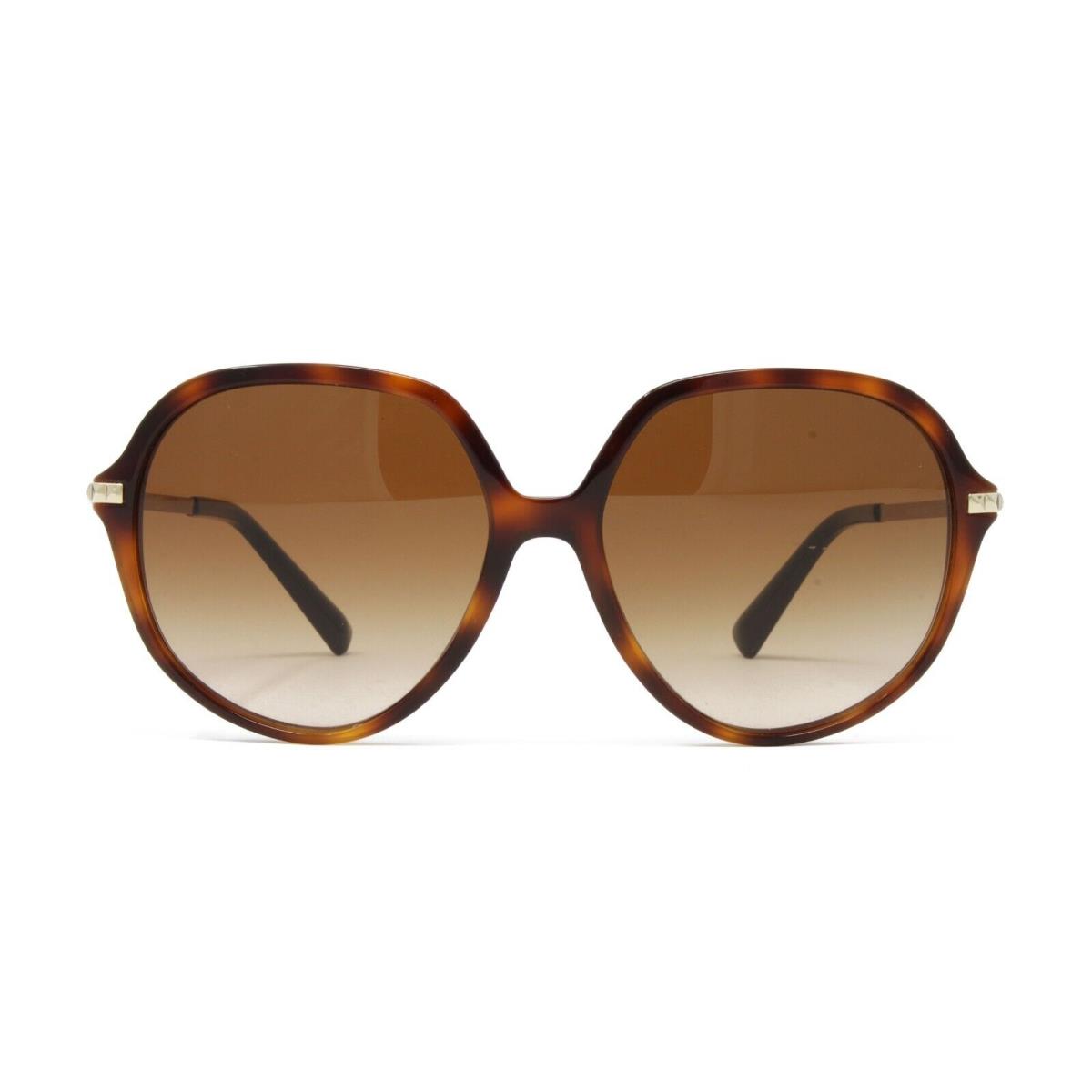 Valentino Women`s Round Sunglasses VA4099-501113 Light Havana 57mm Brown Lens