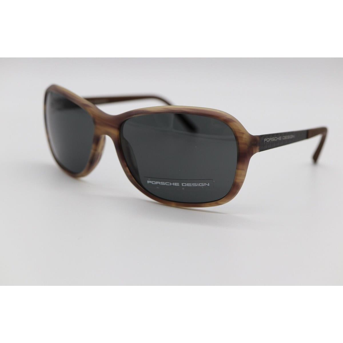 Porsche Design P8558-B Brown Striped with Grey Lens Sunglasses Italy