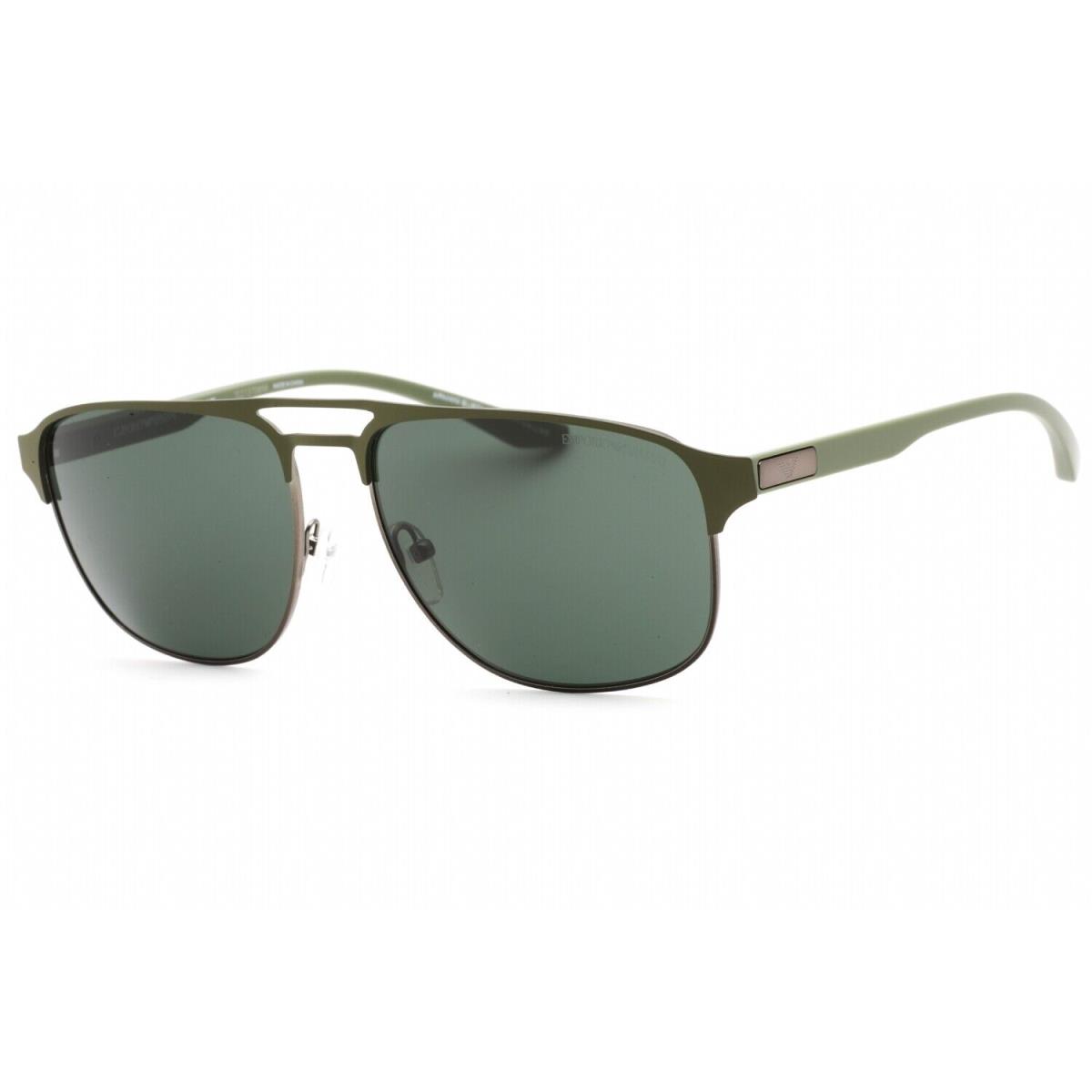 Emporio Armani EA2144 336771 Sunglasses Matte Gunmetal Green Frame Green