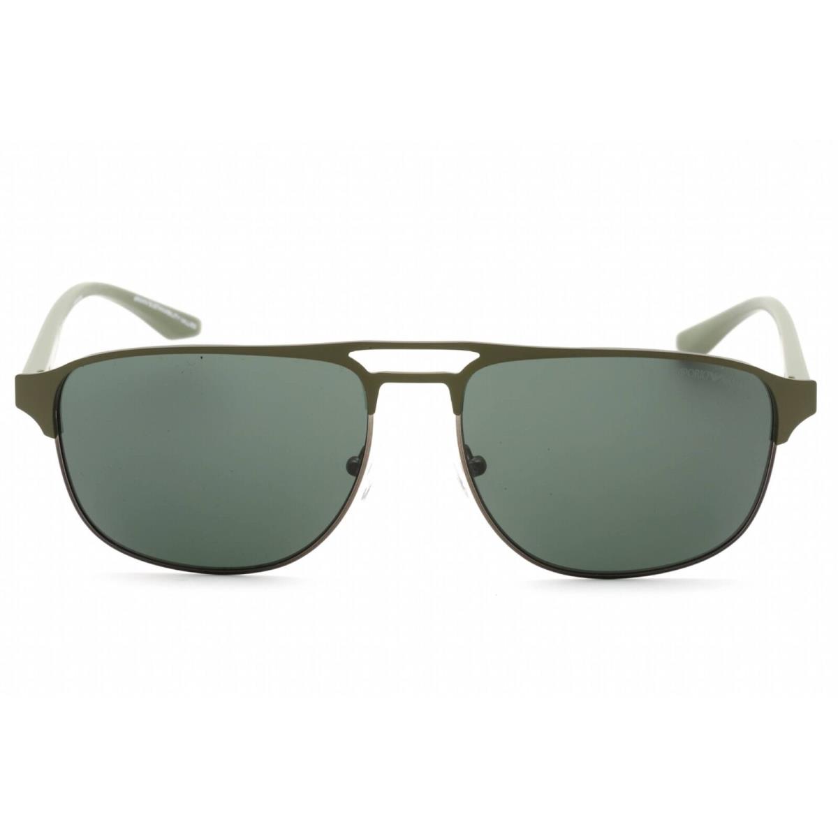 Emporio Armani Men`s Sunglasses Matte Gunmetal/sage Green Frame 0EA2144 336771