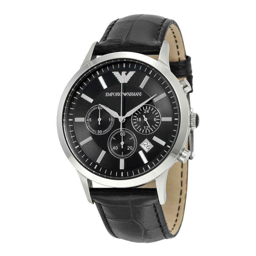 Emporio Armani Chronograph Black Dial Men`s Watch AR2447