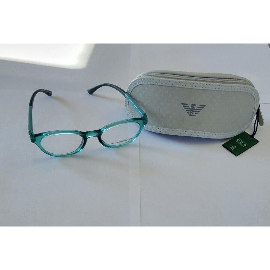 Emporio Armani EA3205 Eyeglasses Frames Transparent Light Blue 46/18/125