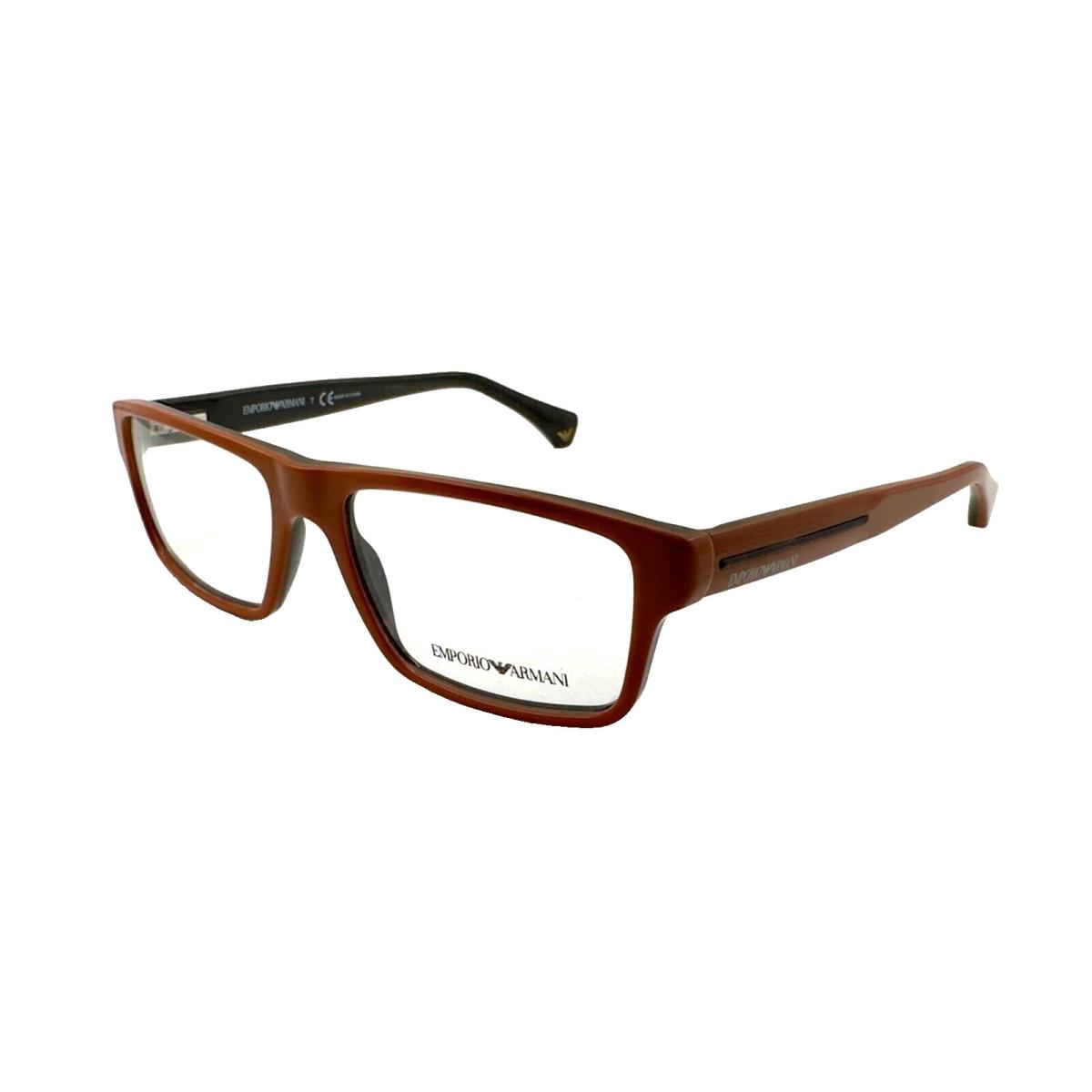 Emporio Armani EA3013 Eyeglasses 5106 Brick Red On Dark Gray 54mm