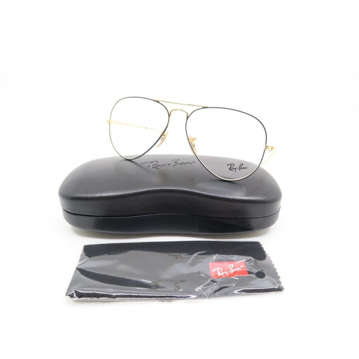 Ray-ban RB6489 2890 58mm Black Gold Metal Aviator Eyeglasses