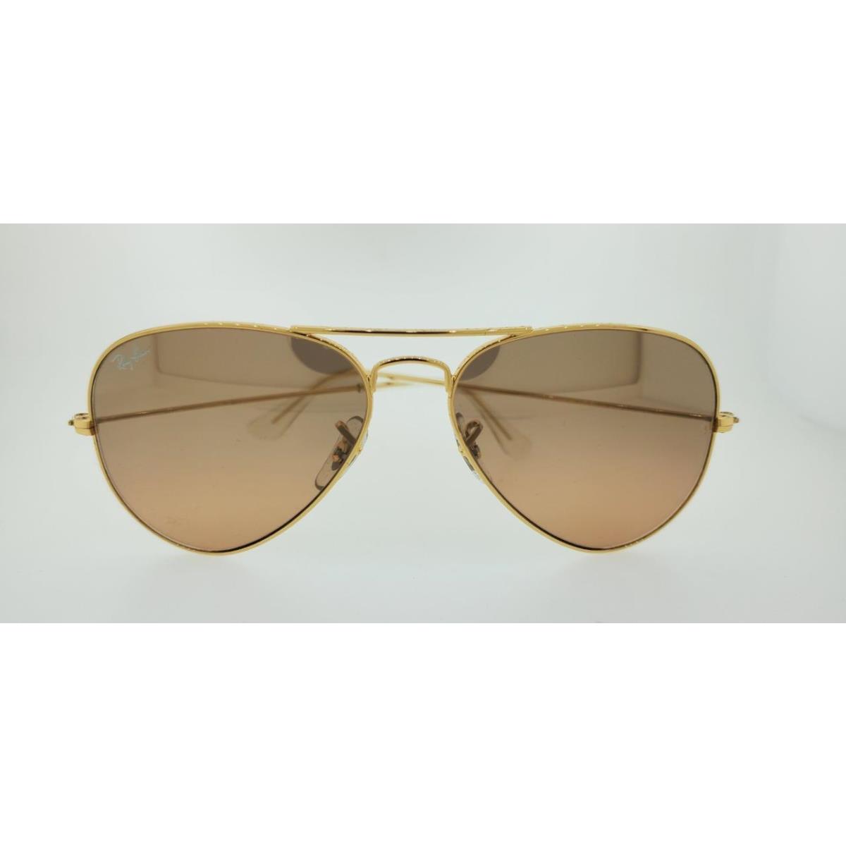 Rayban Sunglasses 3025 001/3E 58MM Aviator Large Metal Gold Frame Light Pink Len