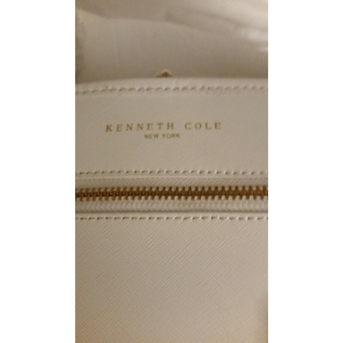 Kenneth Cole Women`s Dover Street White Leather Tote Bag Purse Dust Cover