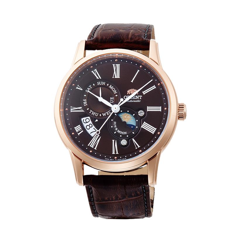 Orient Automatic Sun & Moon Automatic Sun Moon Version 3 Brown Leather Men`s Watch FAK00003T0