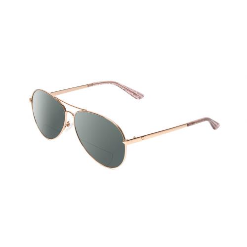 Guess GU7615 Womens Pilot Polarized Bifocal Sunglasses in Rose Gold Pink 56 mm Grey