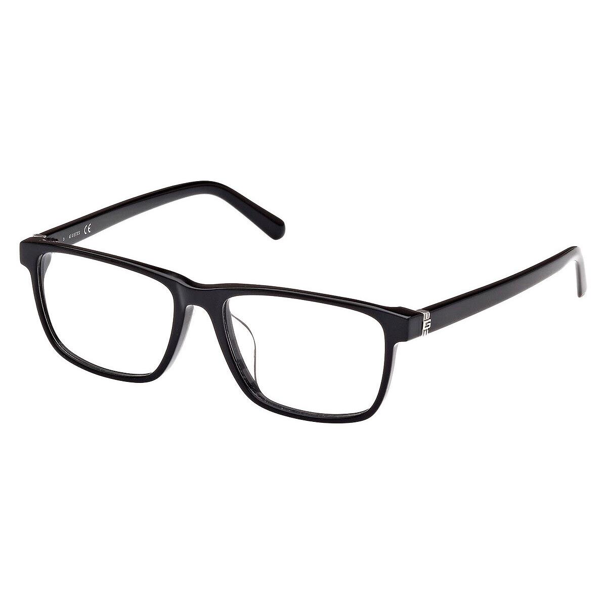 Guess GU50087-D Eyeglasses Men Shiny Black Rectangle 55mm