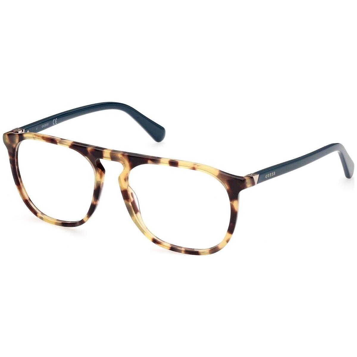 Guess GU50051 053 Blonde Havana Aviator Plastic Eyeglasses Frame 56-16-145 053