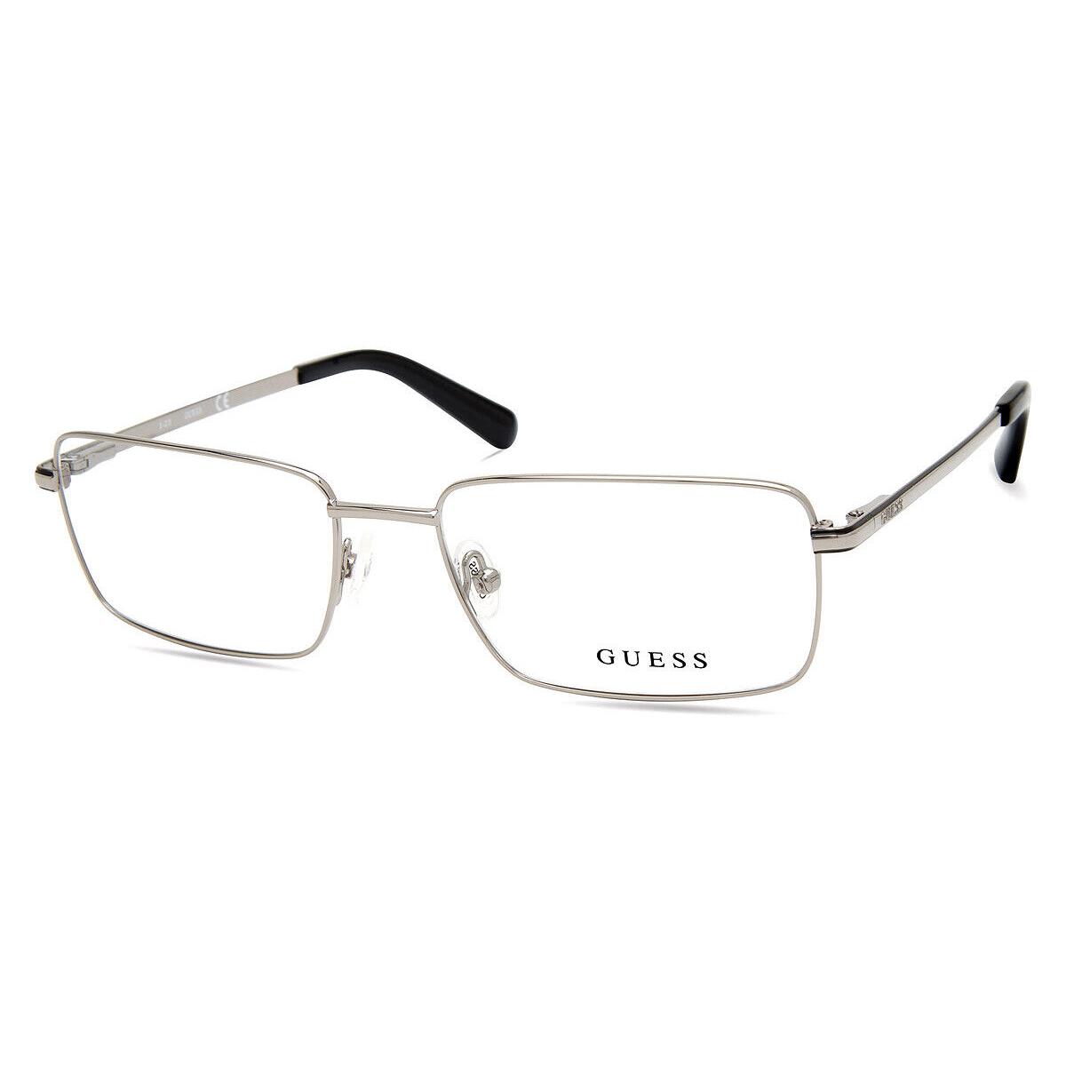 Guess GU50042 Eyeglasses Shiny Light Nickeltin Rectangle 56mm