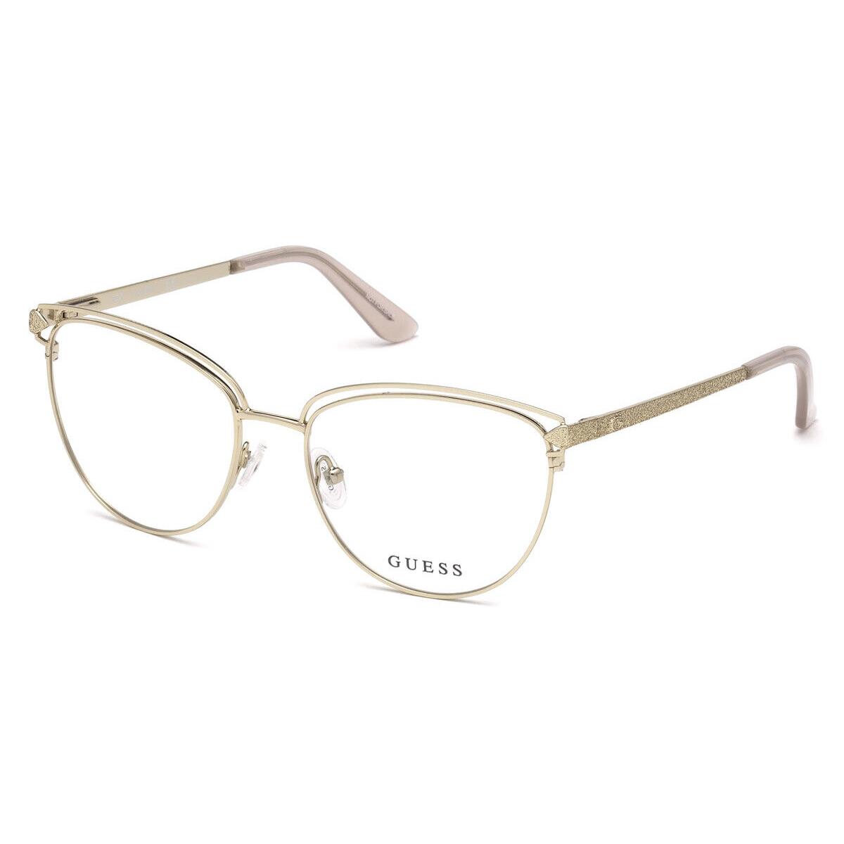 Guess GU2685 Eyeglasses Women Pale Gold Aviator 53mm