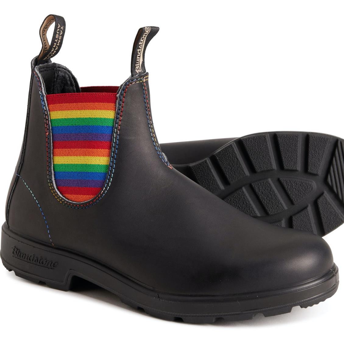 Blundstone Women`s Rainbow Chelsea Boots - Leather - Black/Rainbow