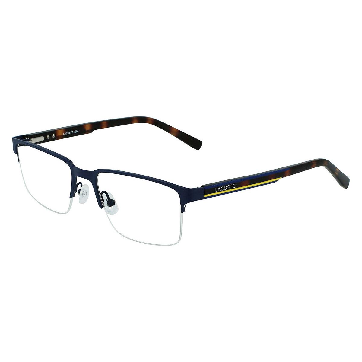 Lacoste L2279 Eyeglasses Men Matte Blue Rectangle 55mm