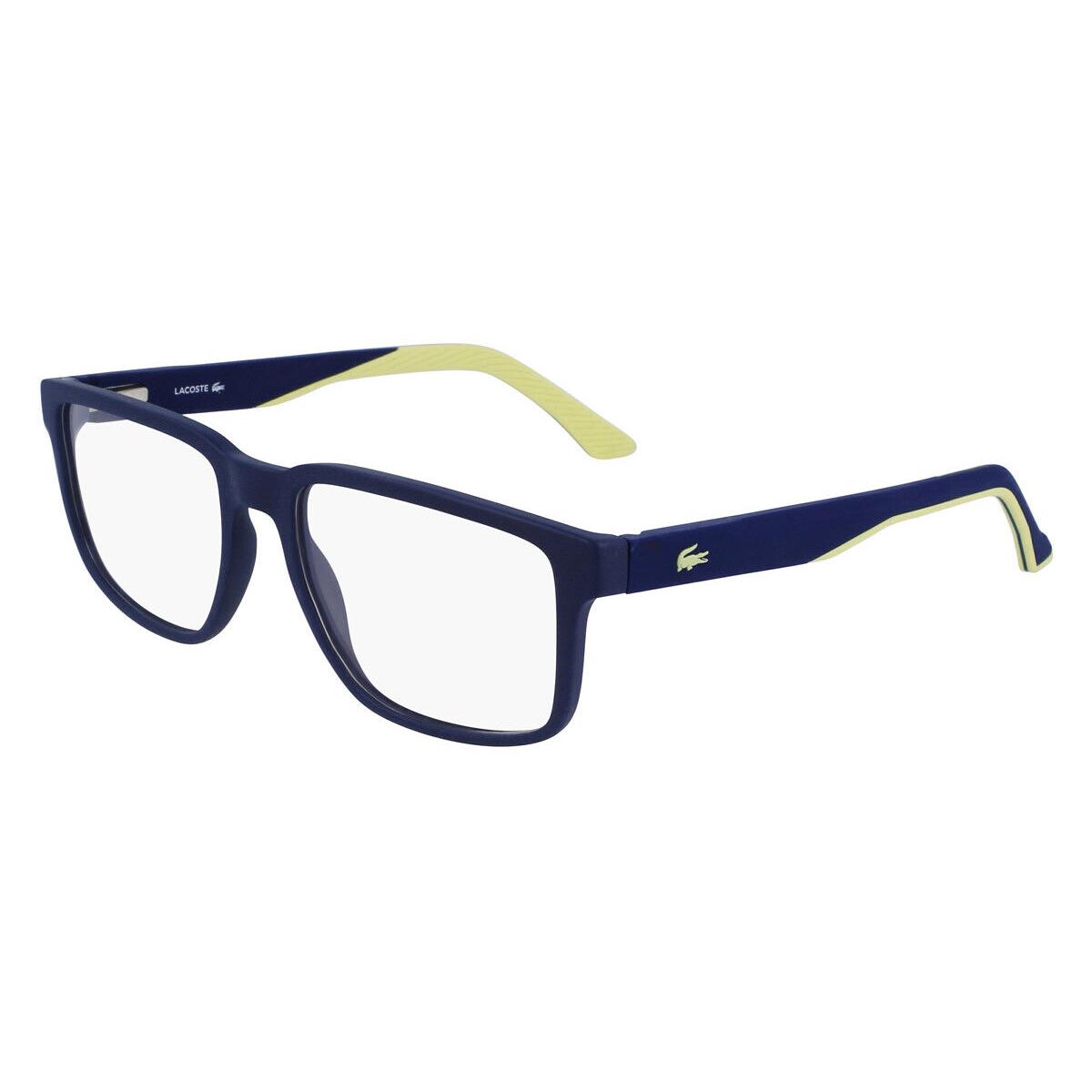 Lacoste L2912 Eyeglasses Men Matte Blue Rectangle 54mm