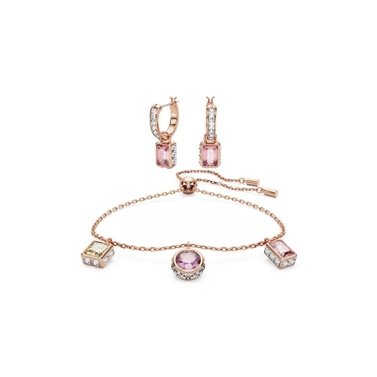 Swarovski Stilla Set Mixed Cuts Multicolored Rose Gold-tone Plated -566293