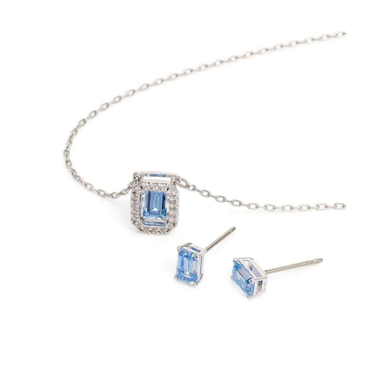 Swarovski Millenia Set Octagon Cut Blue Rhodium Plated- 5641171 Set