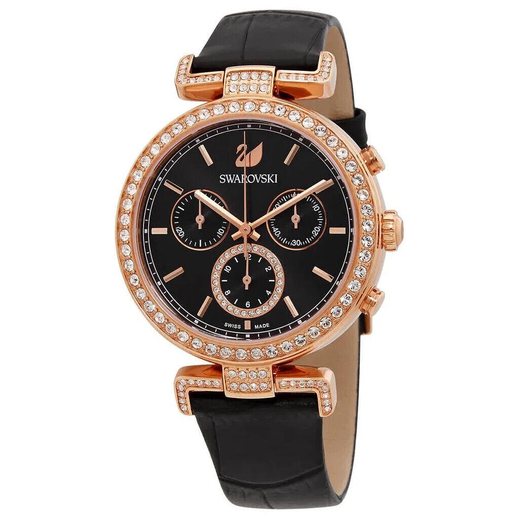 Swarovski 5295320 Passage Chronograph Rose Tone Black Dial Women`s Watch