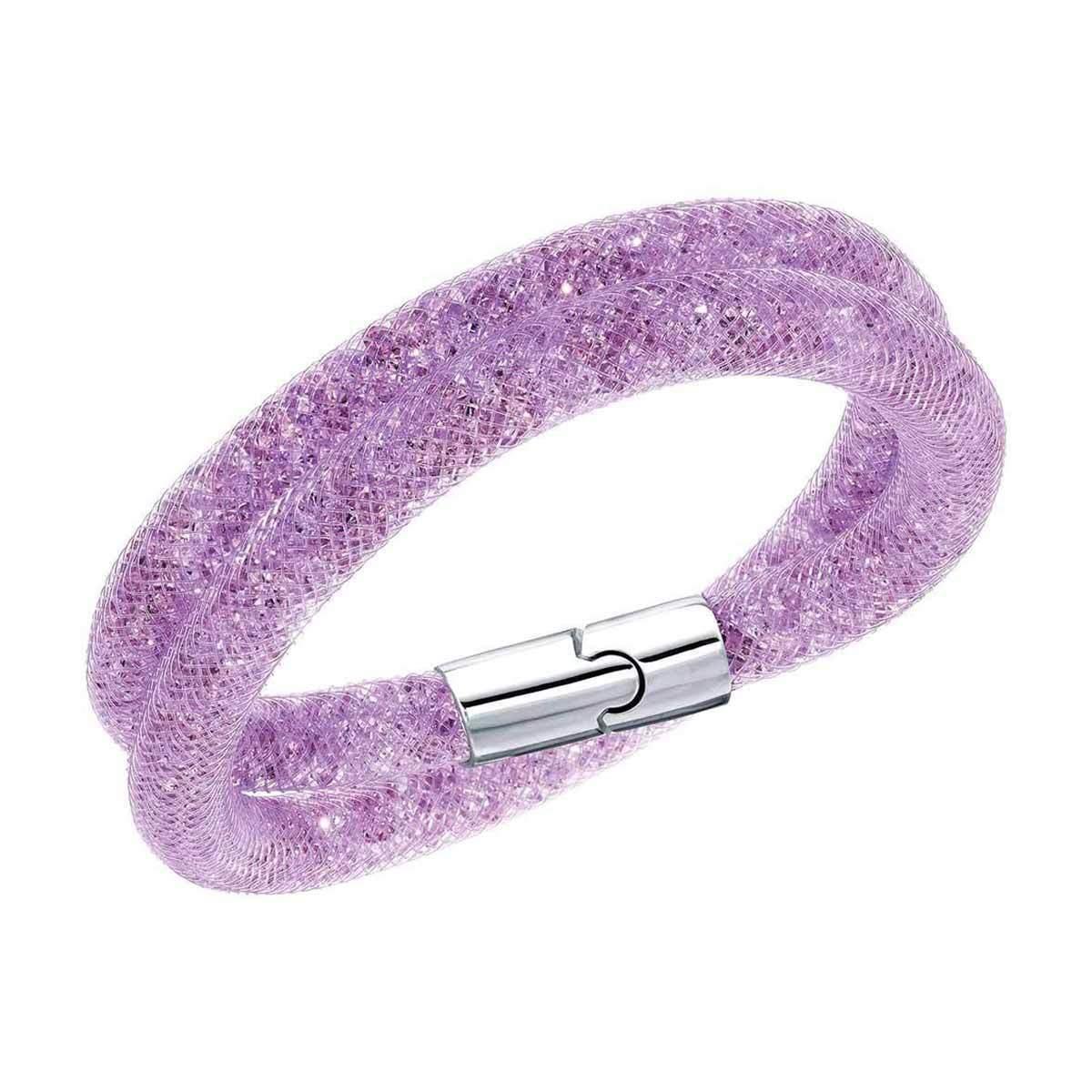 Swarovski 5140103 Women`s Stardust Mauve Double Wrap Bracelet