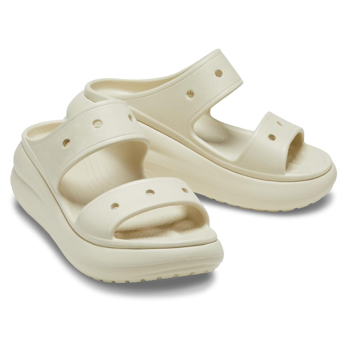 Unisex Heels Crocs Classic Crush Sandal - Bone