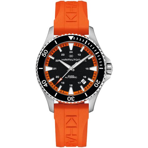 Hamilton Khaki Navy Scuba Auto 40MM Black Bezel Orange Rubber H82395331