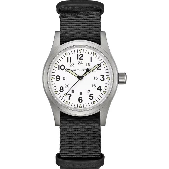 Hamilton Khaki Field Mechanical 38mm White Dial Black Strap Watch H69439910